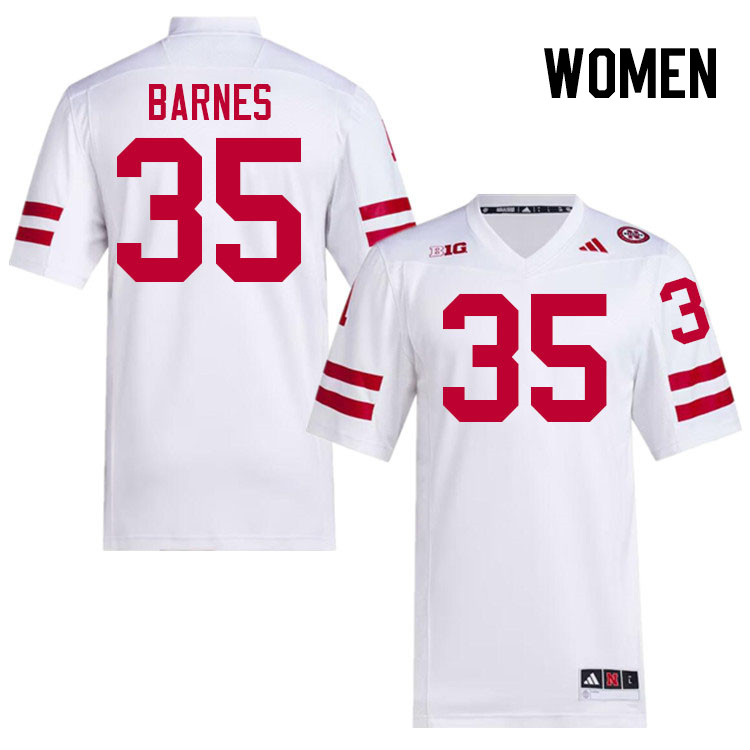 Women #35 D'Andre Barnes Nebraska Cornhuskers College Football Jerseys Stitched Sale-White